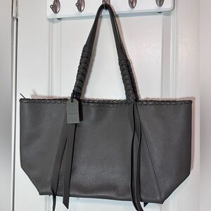 ALL SAINTS leather tote bag. Gray.
